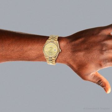 Men's 18K Gold Watch | Rolex Day-Date 36 mm | Champagne Dial