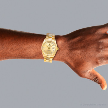 18K Gold Men's Rolex Watch | Oyster Perpetual Day-Date | 36 mm | President Bracelet | Champagne Dial