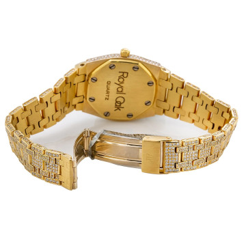 18K Gold Women's Audemars Piguet Watch | Royal Oak | 27 mm | Diamond Bezel | White Dial