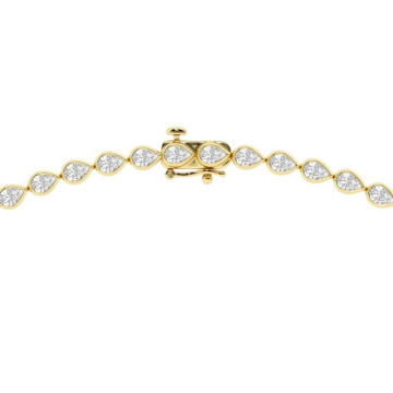 Women's Diamond Tennis Necklace | Solid 14K Gold | Box Clasp | 12.55ct