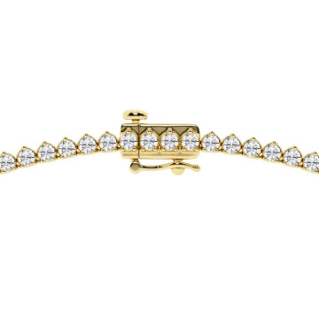 Women's Diamond Tennis Necklace | Solid 14K Gold | Box Clasp | 5ct