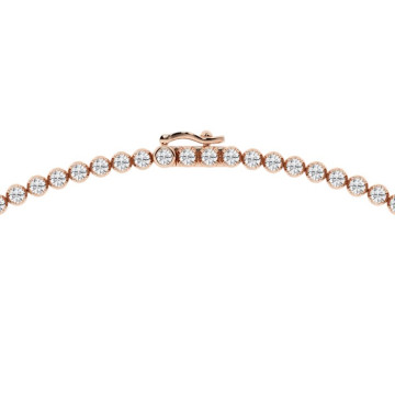 Women's Diamond Tennis Necklace | Solid 14K Gold | Box Clasp | 2.94ct