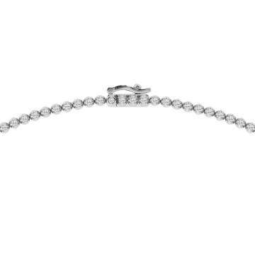 Women's Diamond Tennis Necklace | Solid 14K Gold | Box Clasp | 2.94ct