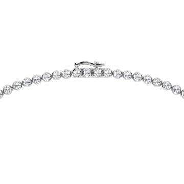 Women's Diamond Tennis Necklace | Solid 14K Gold | Box Clasp | 2.95ct