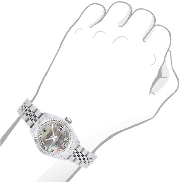 Stainless Steel Women's Rolex Watch | Datejust | 26 mm | Jubilee Bracelet | Black Dial