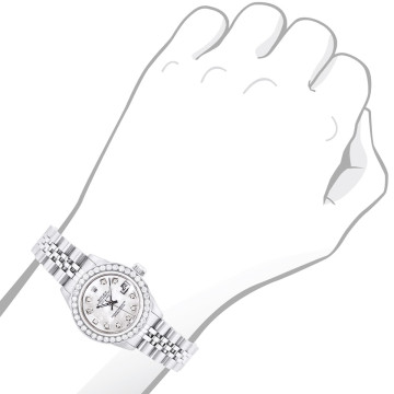 Stainless Steel Women's Rolex Watch | Datejust | 26 mm | Jubilee Bracelet | Diamond Bezel | White Dial