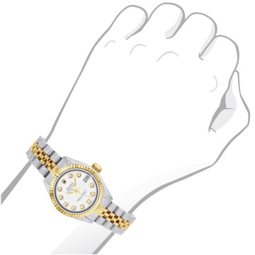 Gold/Stainless Steel Women's Rolex Watch | Oyster Perpetual Datejust | 26 mm | Jubilee Bracelet | White Dial