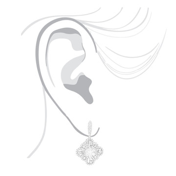 Pave Prong Cut Diamond Dangle Earrings for Women | 14K Gold | 1.8ct