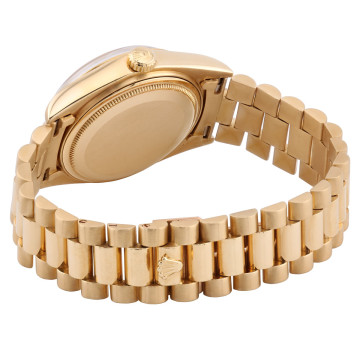 18K Gold Men's Rolex Watch | Day-Date | 36 mm | President Bracelet | Diamond Bezel | Black Dial